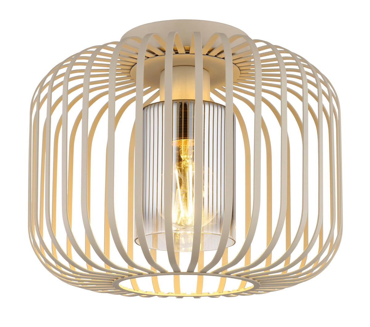 STROPNA SVETILKA ALFRED 28/23 cm   - siva/prozorno, Design, kovina/steklo (28/23cm) - Globo