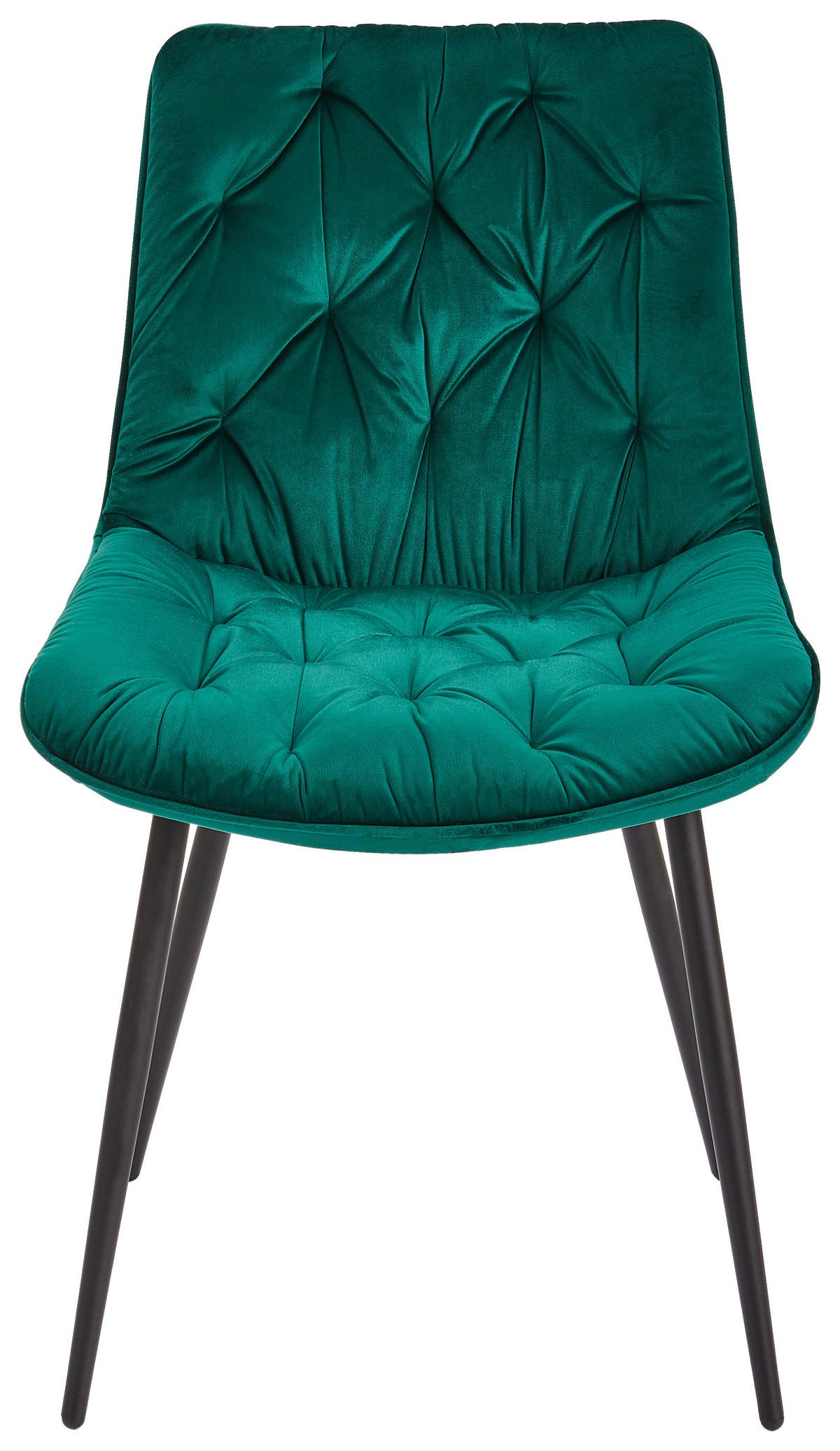 STUHL Samt Grün, Schwarz Pappel Sperrholz  - Schwarz/Grün, MODERN, Holz/Textil (52/85/59cm) - Livetastic