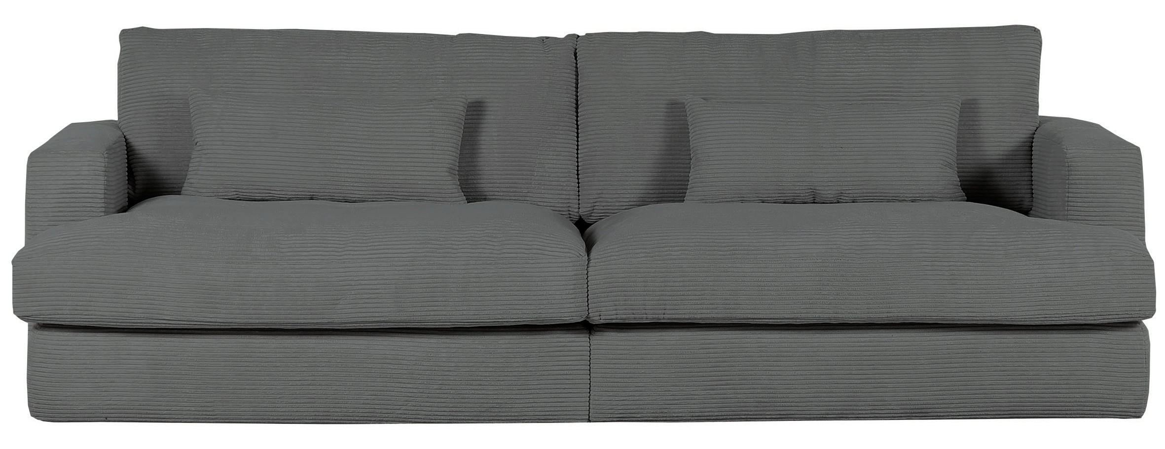 BIGSOFA in Cord Anthrazit  - Anthrazit/Schwarz, ROMANTIK / LANDHAUS, Kunststoff/Textil (270/67/120cm) - Landscape