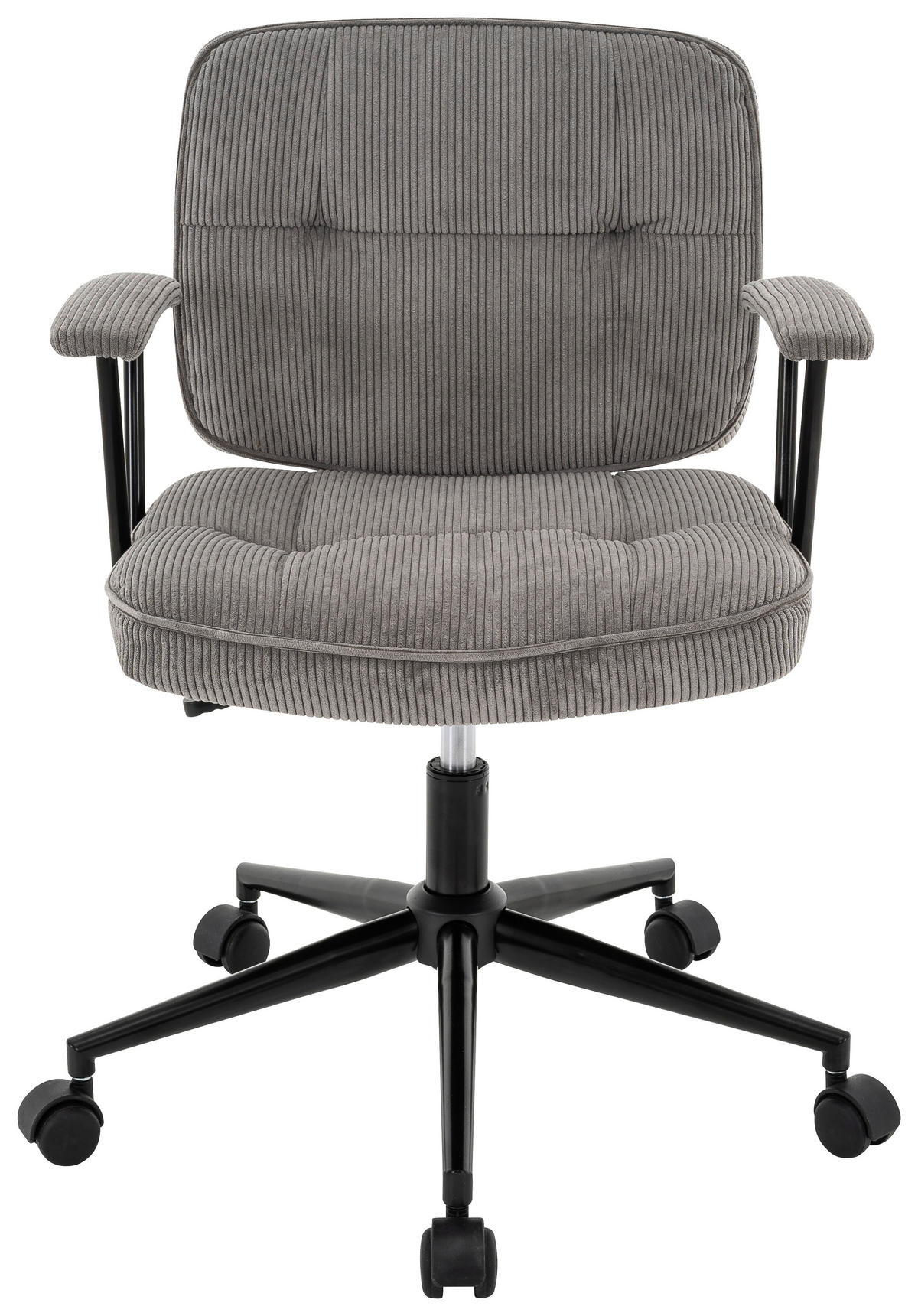 VRTLJIVI STOL kovina, tekstil siva, črna  - črna/siva, Design, kovina/umetna masa (59/78-86/58cm) - Xora