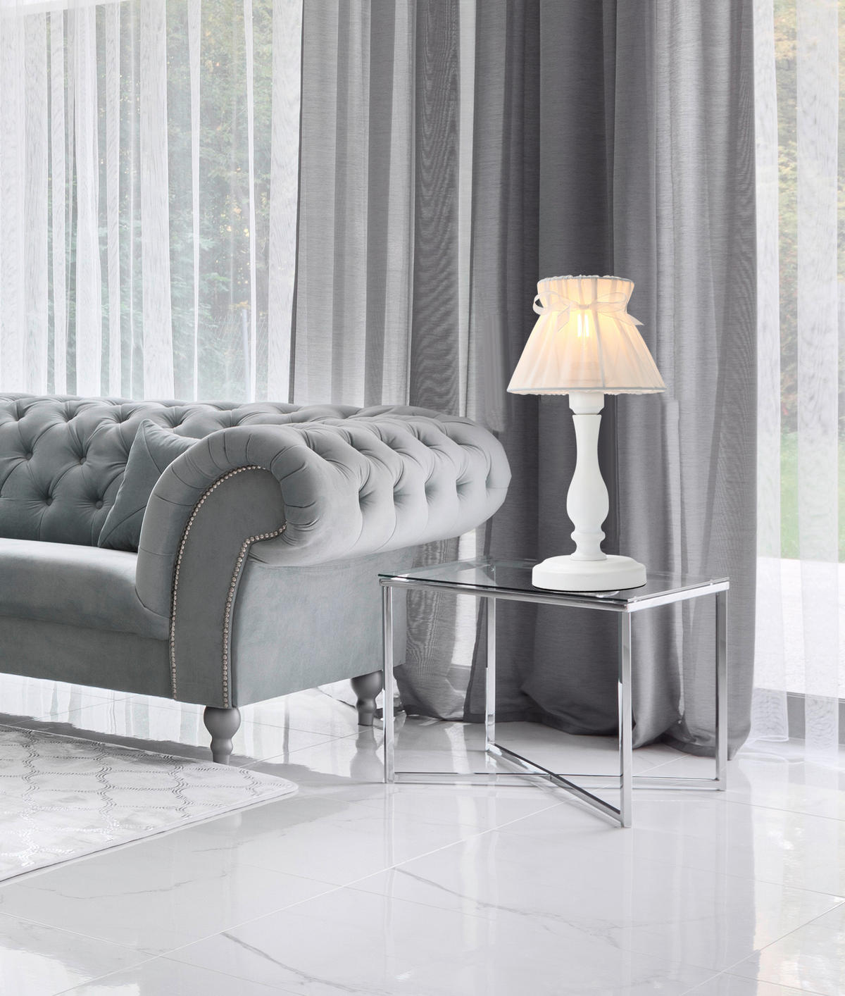 TISCHLEUCHTE 20/20/37.5 cm   - Gelb/Grau, Trend, Metall (20/20/37.5cm)