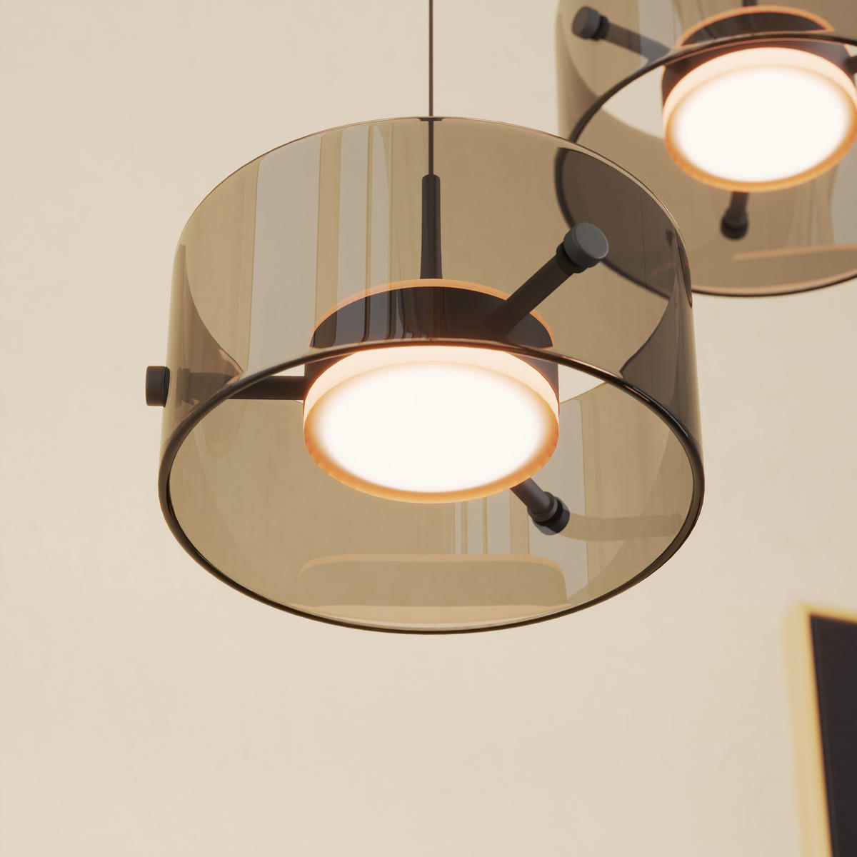 LED-HÄNGELEUCHTE 43/150 cm  - Schwarz, Design, Glas/Kunststoff (43/150cm) - Novel