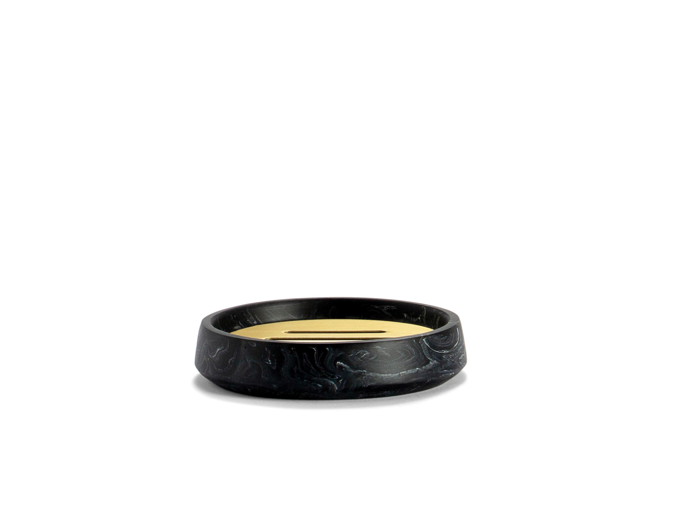 SEIFENSCHALE - Schwarz/Bronzefarben, Basics, Kunststoff/Metall (12/2,5/12cm)