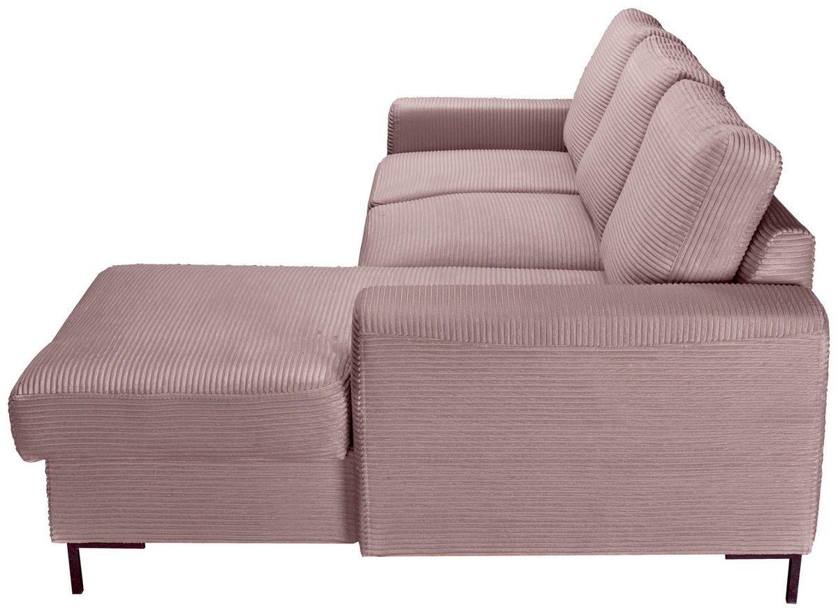 ECKSOFA Altrosa  - Schwarz/Altrosa, KONVENTIONELL, Textil/Metall (240/150cm) - Carryhome