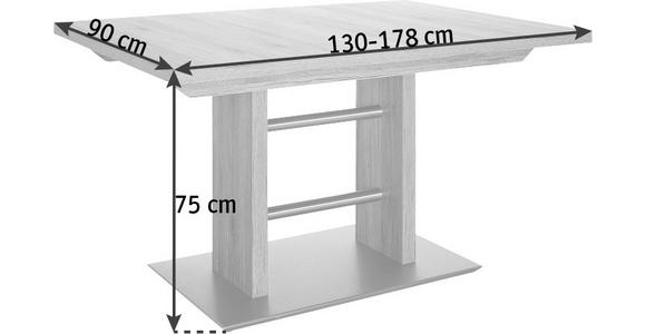 ESSTISCH 130-178/90/75 cm Metall, Holzwerkstoff Schwarz, Eiche Artisan rechteckig  - Schwarz/Eiche Artisan, MODERN, Holzwerkstoff/Metall (130-178/90/75cm) - Dieter Knoll