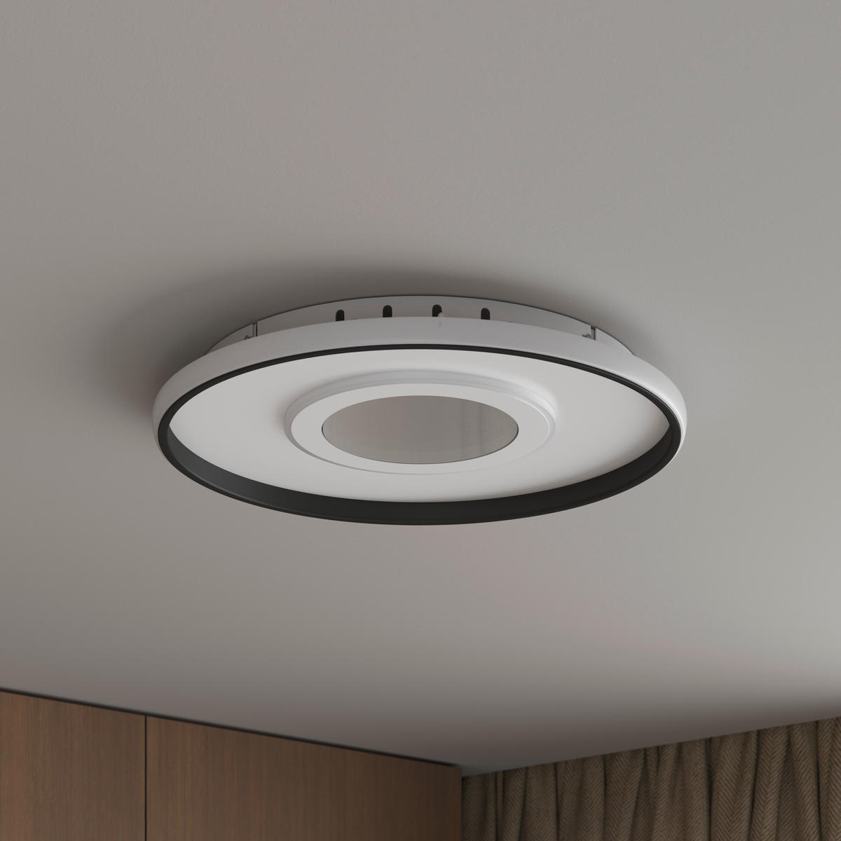 LED-DECKENLEUCHTE 50/5,5 cm   - Schwarz/Weiß, Trend, Kunststoff/Metall (50/5,5cm) - Novel