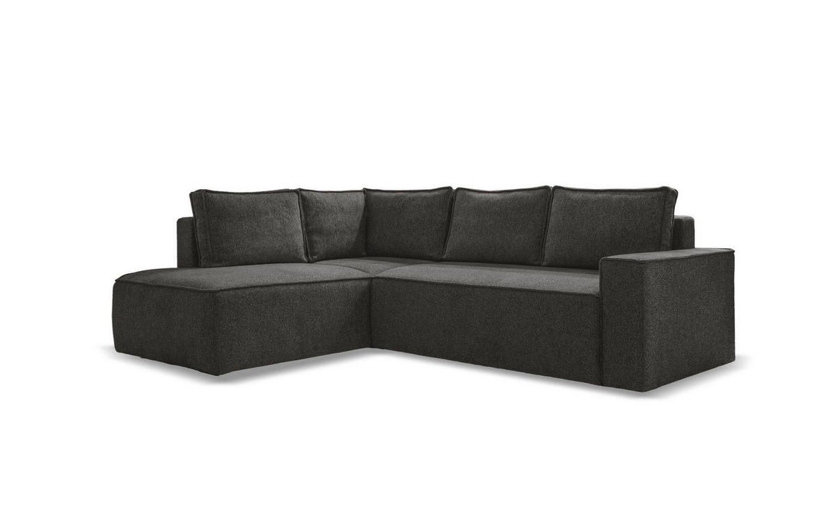 ECKSOFA in Dunkelgrau  - Weiss/Dunkelgrau, Design, Kunststoff/Textil (194/246cm) - MID.YOU