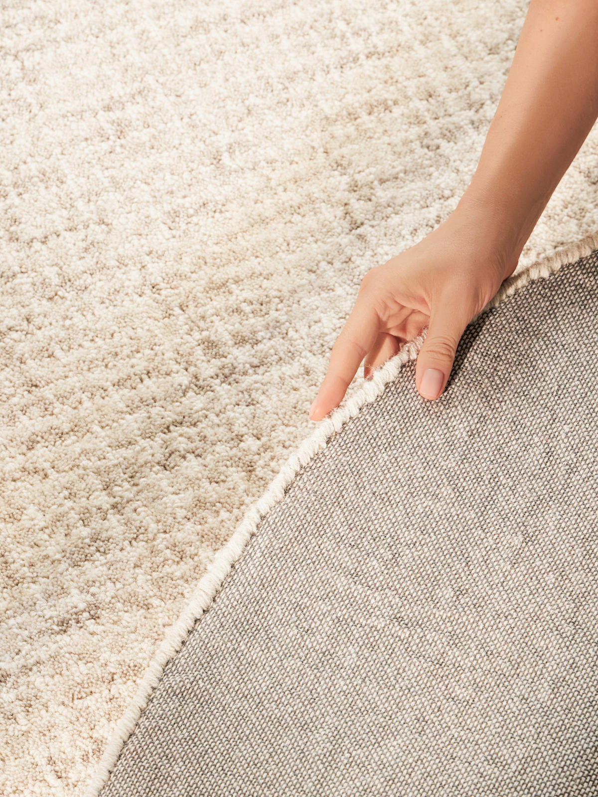 WOLLTEPPICH Wohnzimmer 160 cm Eloise Creme, Grau rund  - Creme/Grau, Basics, Textil (160cm) - Hanse Home