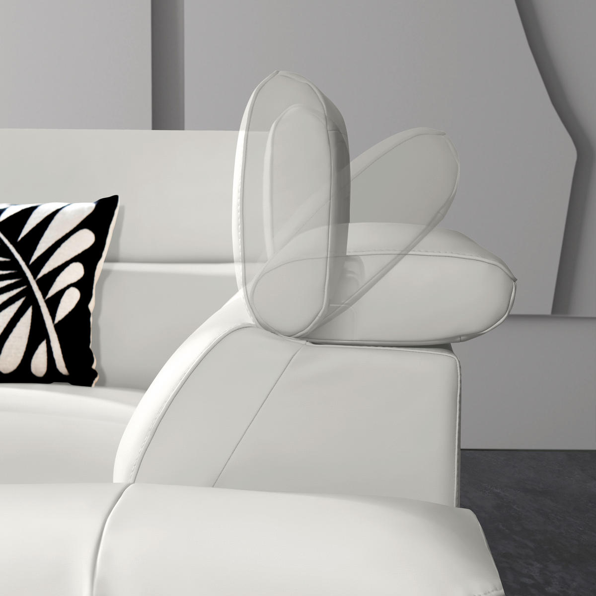 ECKSOFA in Echtleder Creme  - Creme/Schwarz, Design, Leder/Metall (225/281cm) - Celina Home