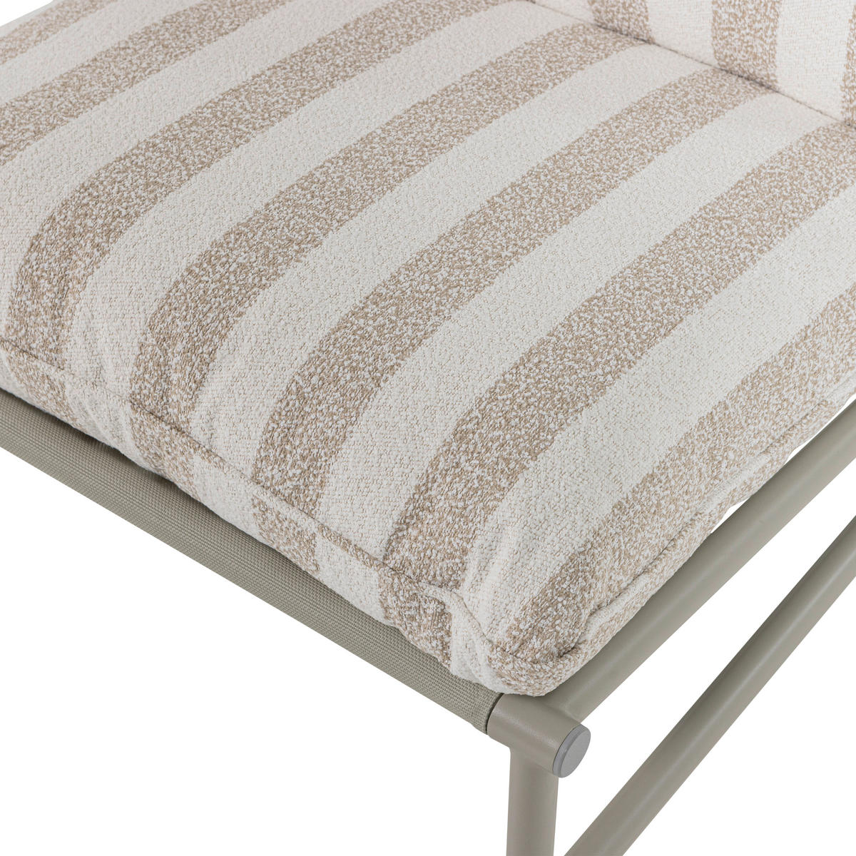 GARTENSESSEL Metall, Textil Weiß, Sandfarben  - Sandfarben/Weiß, MODERN, Textil/Metall (82/75/75cm) - Livetastic
