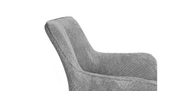 ARMLEHNSTUHL in Eisen Webstoff - Schwarz/Grau, Design, Textil/Metall (64/88/60cm) - Novel