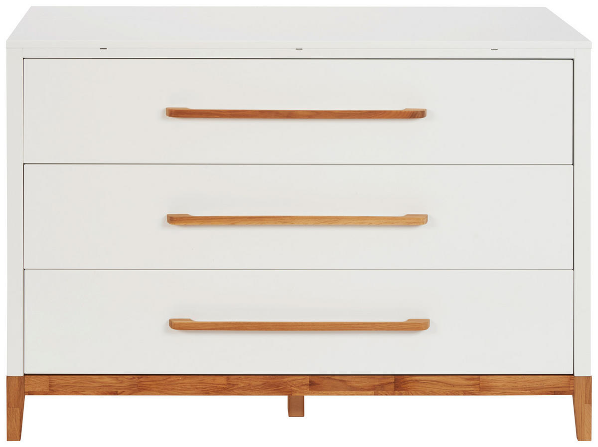WICKELKOMMODE Scandic Weiß, Eichefarben  - Eichefarben/Weiß, Design, Holz/Holzwerkstoff (135/92/47cm) - Jimmylee
