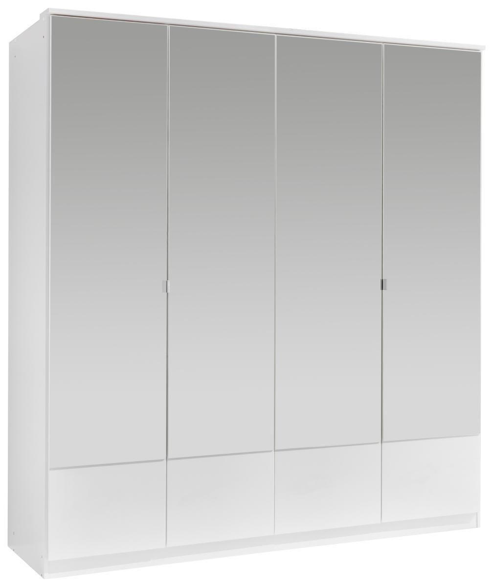 DREHTÜRENSCHRANK in Weiss - Weiss/Alufarben, Konventionell, Glas/Holzwerkstoff (180/199/58cm) - MID.YOU