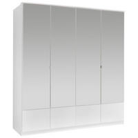 DREHTÜRENSCHRANK in Weiss  - Weiss/Alufarben, Konventionell, Glas/Holzwerkstoff (180/199/58cm) - MID.YOU