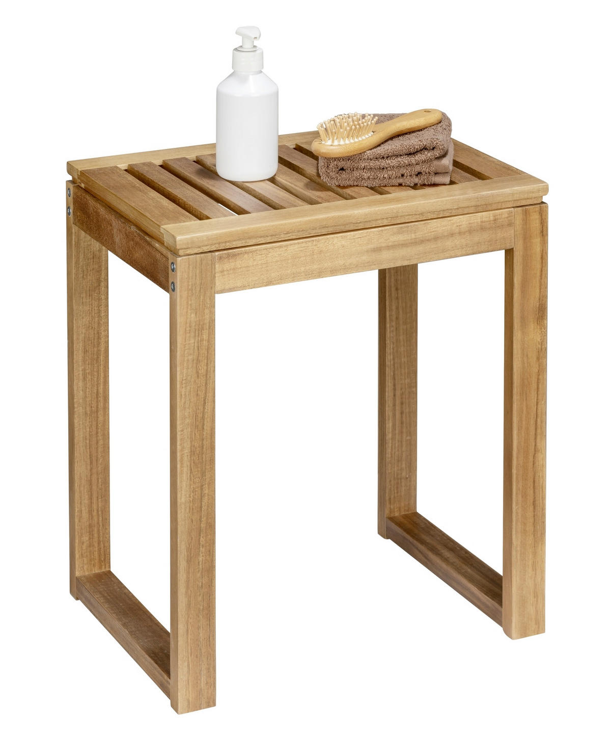 BADHOCKER - Akaziefarben, Natur, Holz (40/46/30cm) - Wenko