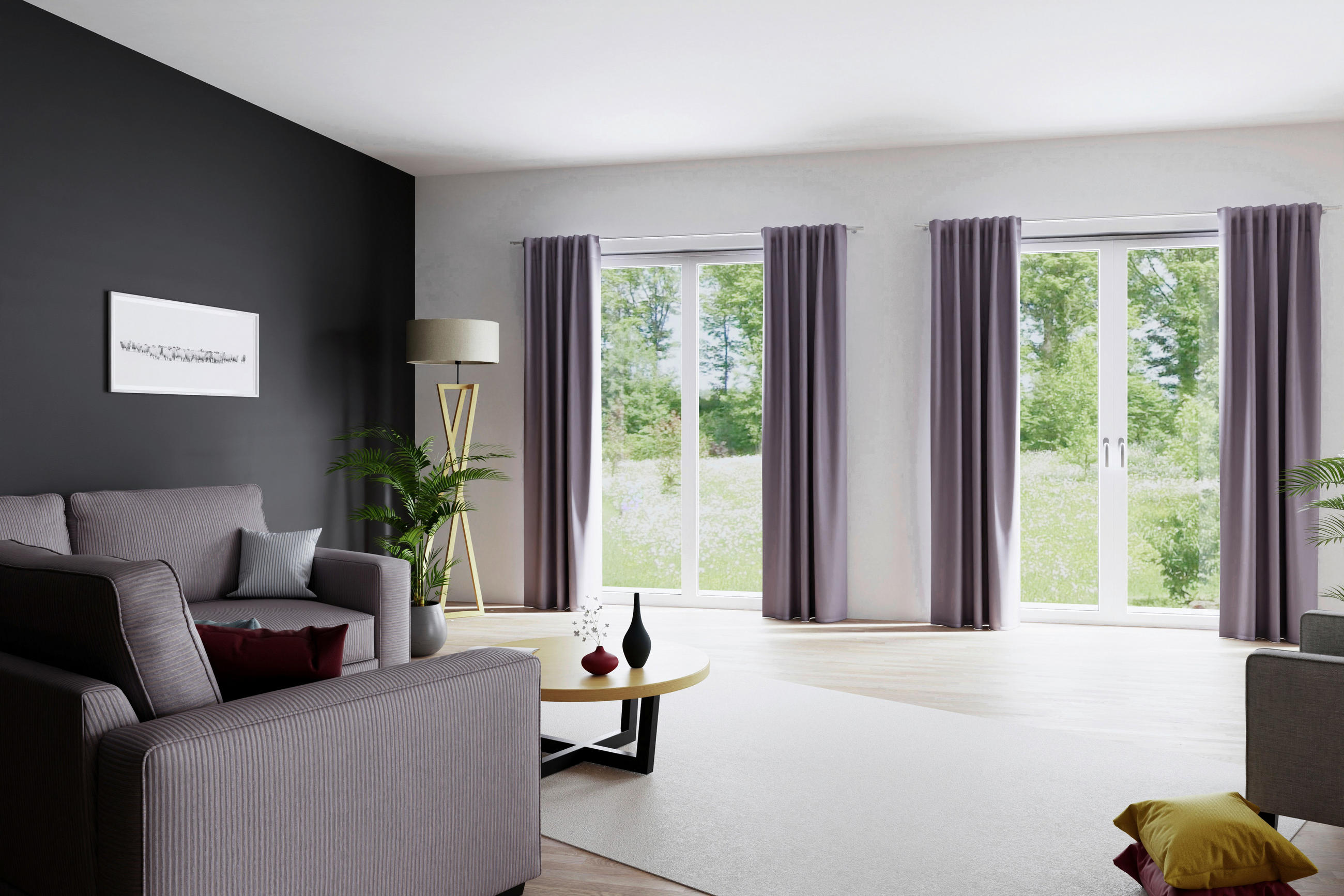 FERTIGVORHANG  black-out (lichtundurchlässig)  140/245 cm   - Hellgrau, Basics, Textil (140/245cm)