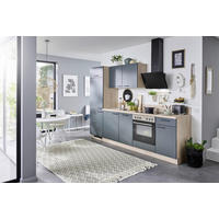 KÜCHENLEERBLOCK 270 cm   in Dunkelgrün, Wildeiche  - Wildeiche/Dunkelgrün, KONVENTIONELL, Holzwerkstoff/Metall (270cm) - Welnova