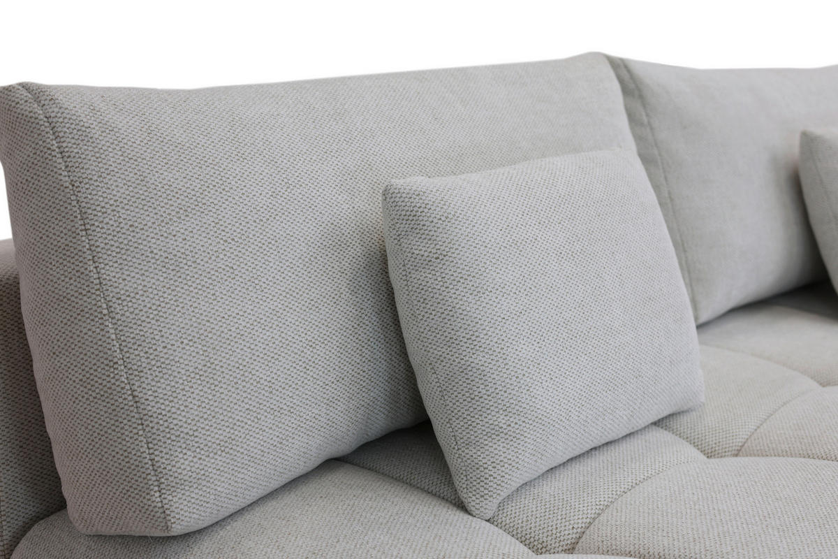 BOXSPRINGSOFA in Chenille Ecru  - Ecru/Schwarz, MODERN, Kunststoff/Textil (210/72/105cm) - Cantus