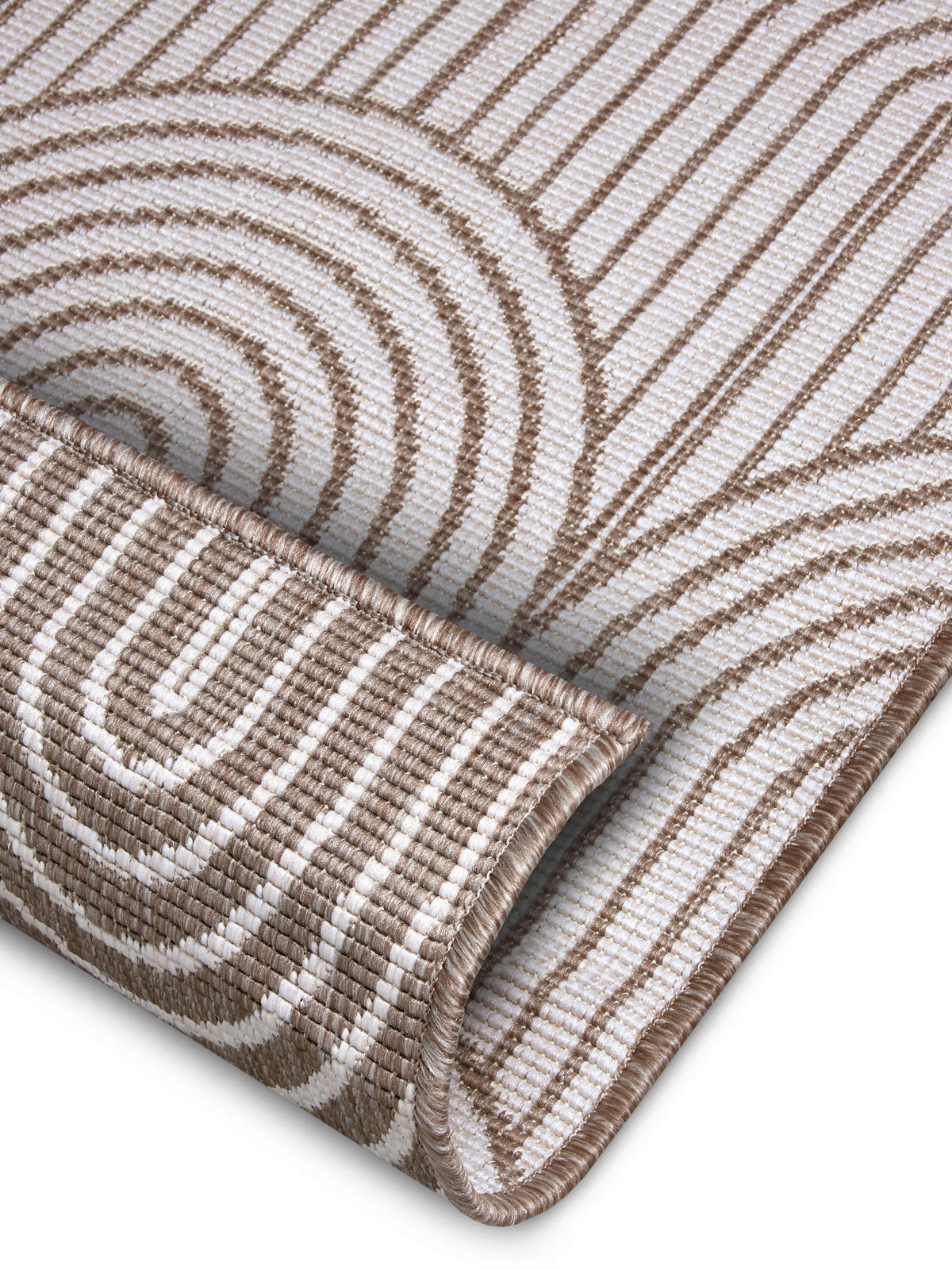OUTDOORTEPPICH 80/150 cm Pangli Weiß, Cappuccino  - Weiß/Cappuccino, Design, Kunststoff (80/150cm)