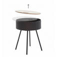 BEISTELLTISCH 38/38/45 cm Naturfarben, Schwarz rund  - Schwarz/Naturfarben, LIFESTYLE, Holzwerkstoff/Metall (38/38/45cm) - Xora