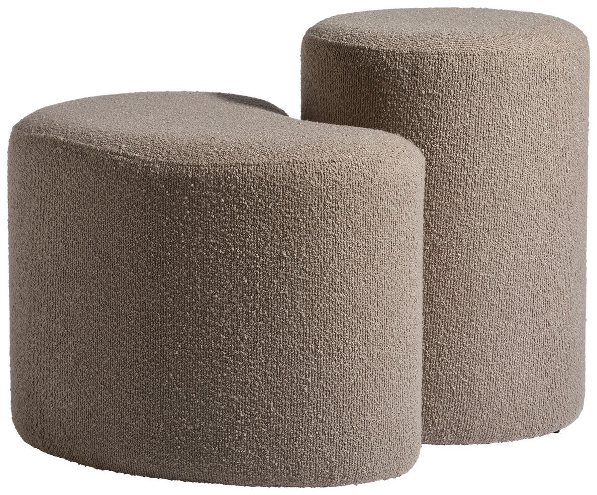 POUF Bouclé Hellbraun 56,5/35/40/50/36,5/35 cm  - Hellbraun, Design, Holzwerkstoff/Textil (56,5/35/40/50/36,5/35cm) - MID.YOU