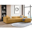 ECKSOFA  in Chenille Senfgelb  323/178 cm  - Senfgelb/Schwarz, MODERN, Kunststoff/Textil (323/178cm) - Carryhome