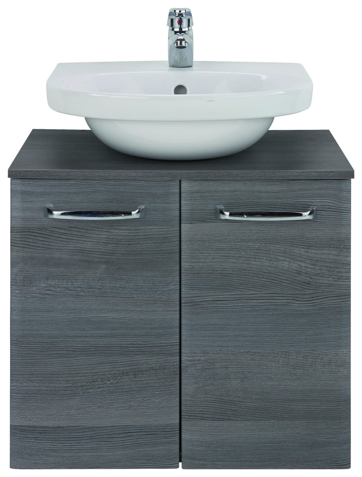 WASCHBECKENUNTERSCHRANK 60/53/33 cm  - Chromfarben/Graphitfarben, KONVENTIONELL, Holzwerkstoff (60/53/33cm) - Xora