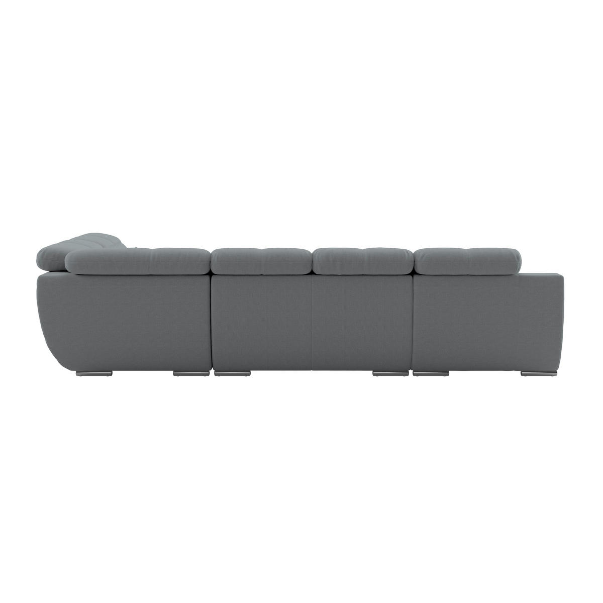WOHNLANDSCHAFT MULTI Anthrazit Chenille  - Chromfarben/Anthrazit, MODERN, Textil/Metall (184/345/228cm) - Livetastic