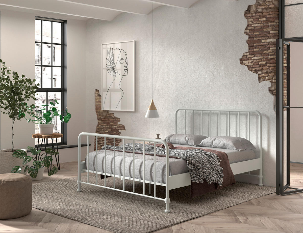 KINDER-/JUNIORBETT 160/200 cm  in Weiß  - Weiß, ROMANTIK / LANDHAUS, Holz/Metall (160/200cm) - MID.YOU