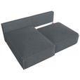 ECKSOFA Grau Cord Zierkissen, Rückenkissen, Schlaffunktion, Rücken echt  - Schwarz/Grau, MODERN, Kunststoff/Textil (153/200cm) - Xora