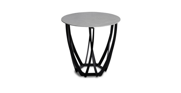 BEISTELLTISCH 50/50/50 cm Grau, Schwarz rund  - Schwarz/Grau, Basics, Stein/Metall (50/50/50cm) - Xora