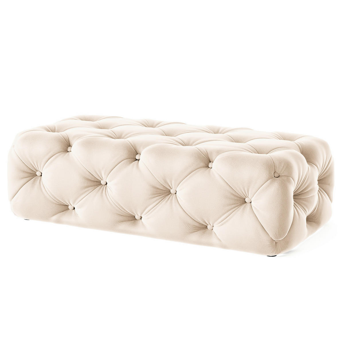 HOCKER in Textil Creme  - Creme/Schwarz, Design, Kunststoff/Textil (130/39/65cm) - P & B