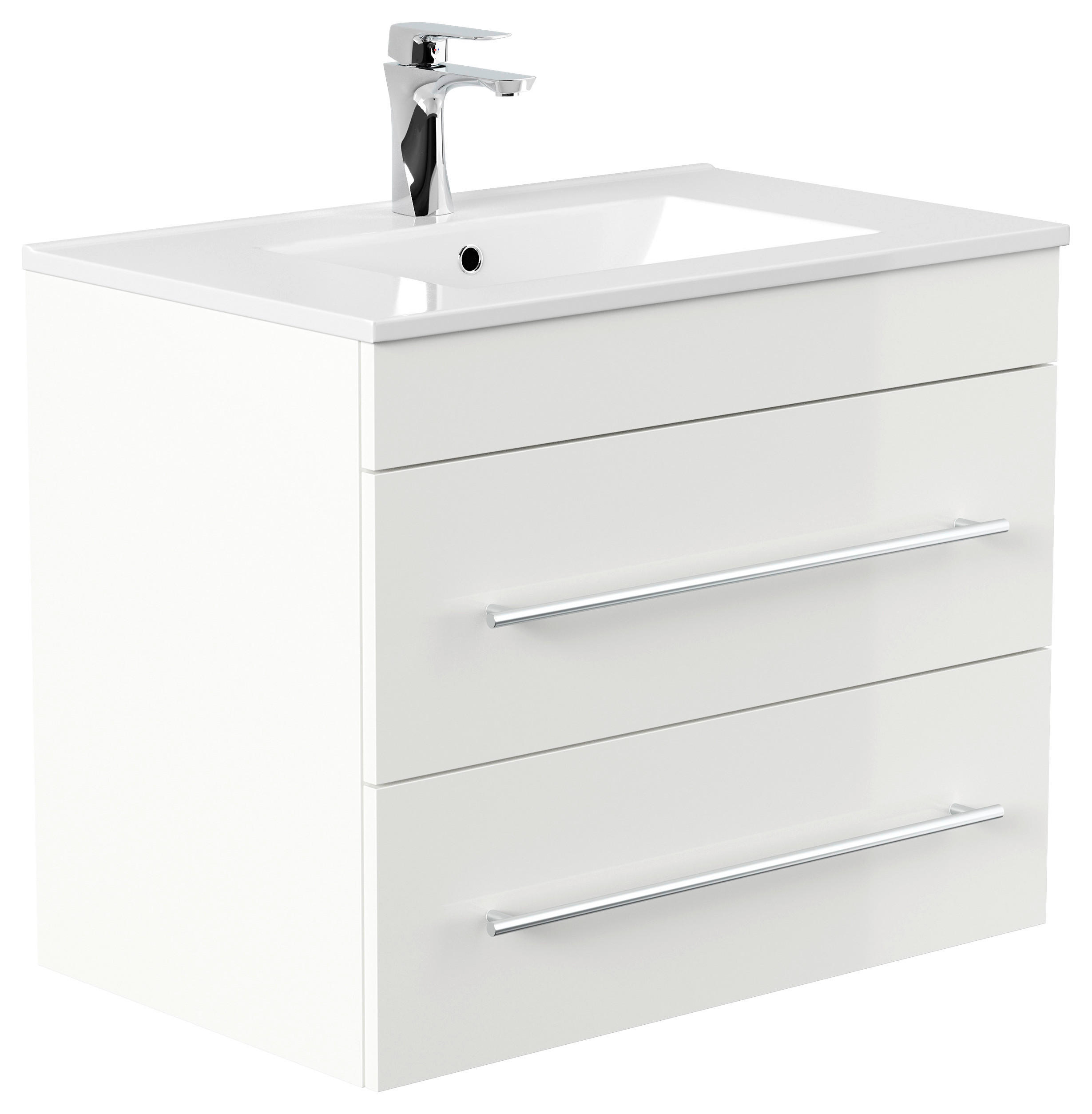 WASCHTISCHKOMBI 75,5 cm  - Weiß Hochglanz/Weiß, Basics, Keramik/Holzwerkstoff (75,5cm) - MID.YOU