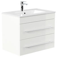 WASCHTISCHKOMBI 75,5 cm  - Weiß Hochglanz/Weiß, Basics, Keramik/Holzwerkstoff (75,5cm) - MID.YOU