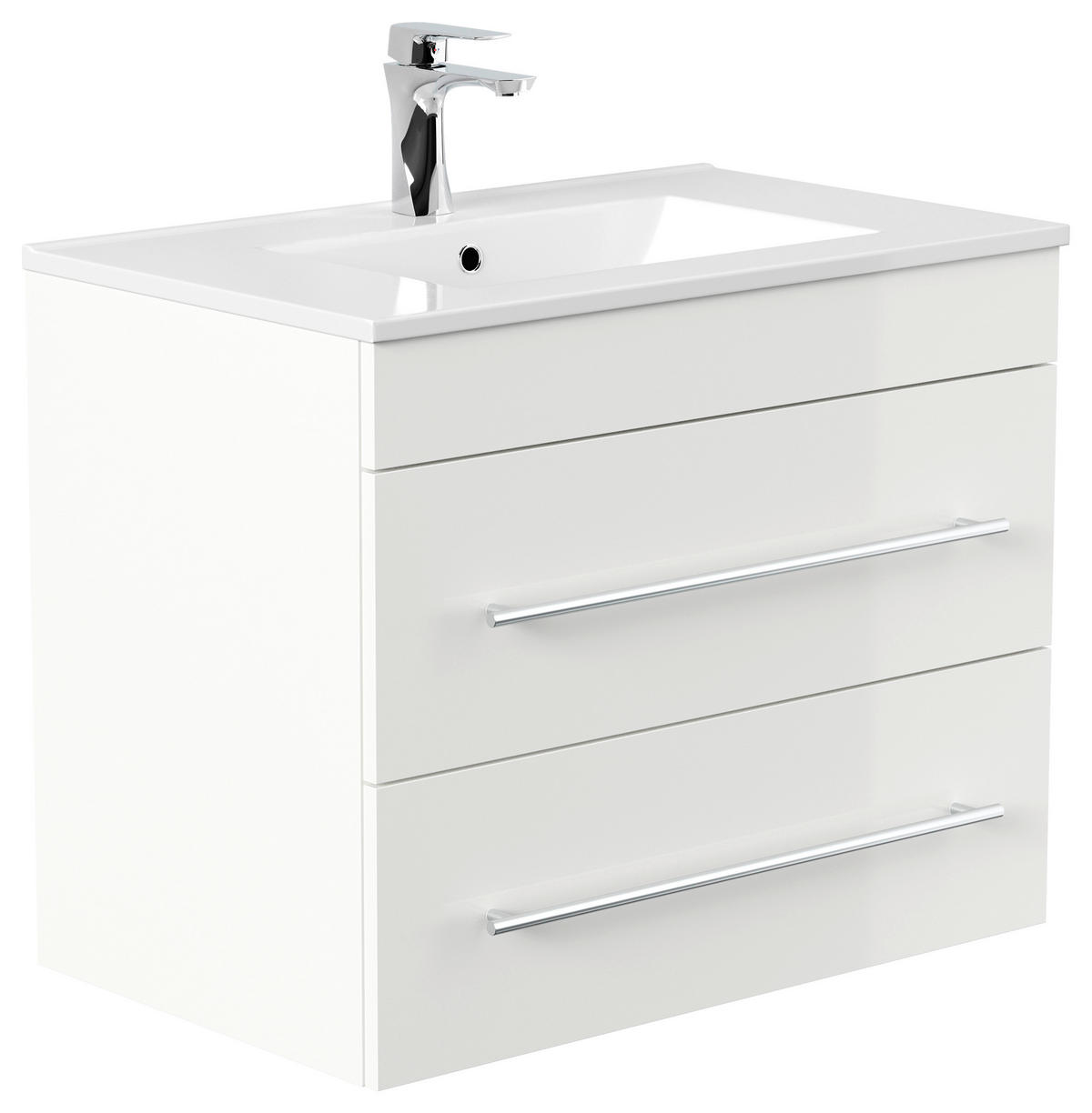 WASCHTISCHKOMBI 75,5 cm  - Weiß Hochglanz/Weiß, Basics, Keramik/Holzwerkstoff (75,5cm) - MID.YOU