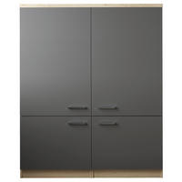MULTISKÅP  - silver/ekfärgad, Basics, metall/trämaterial (120/144,9/60cm) - Respekta