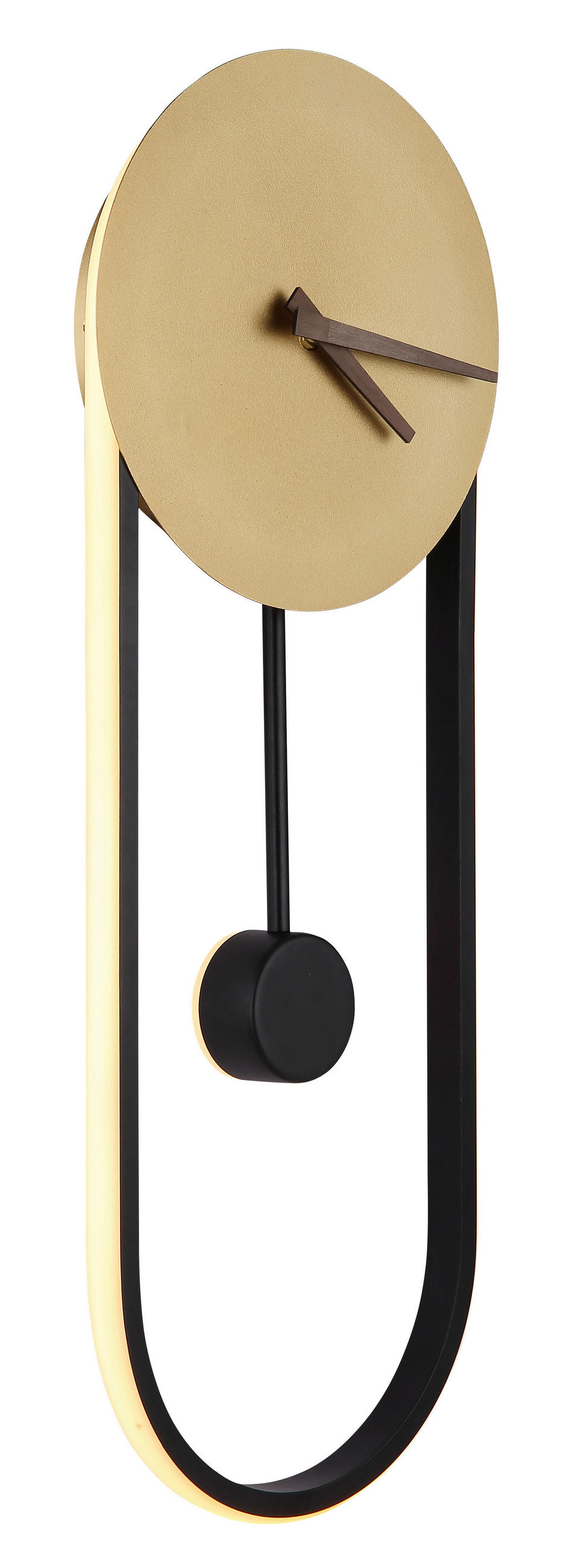 WANDUHR   - Goldfarben/Schwarz, LIFESTYLE, Kunststoff/Metall (58/22/5,5cm) - Globo