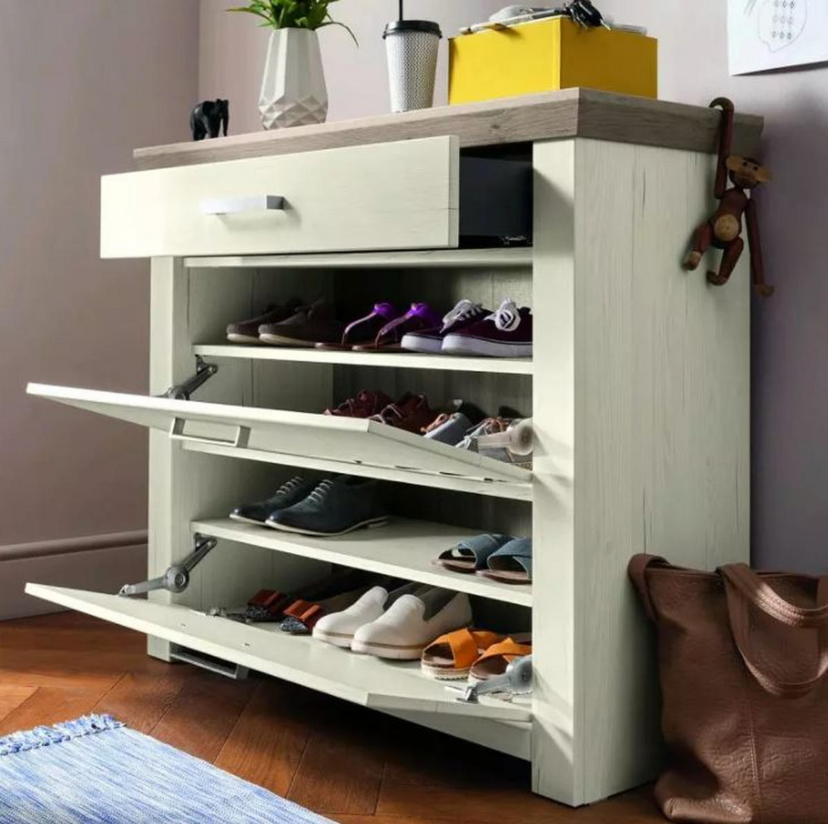 GARDEROBE 3-teilig  in 172/201/42,2 cm  - Eichefarben/Pinienfarben, Basics, Holzwerkstoff (172/201/42,2cm) - SetOne by Musterring
