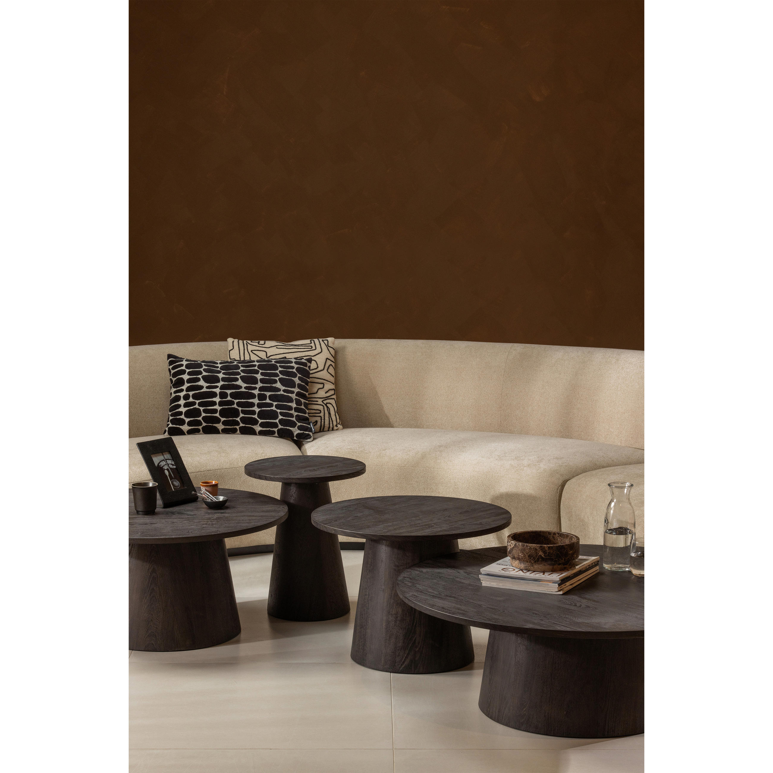 COUCHTISCH Vito 100/100/35 cm rund Dunkelbraun  - Dunkelbraun, Design, Holzwerkstoff (100/100/35cm) - Livetastic