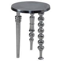BEISTELLTISCH Silberfarben rund  - Silberfarben, Design, Metall (44/63cm) - MID.YOU