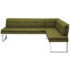 ECKBANK 253/174 cm  in Grün, Chromfarben  - Chromfarben/Beige, Design, Textil/Metall (253/174cm) - Novel