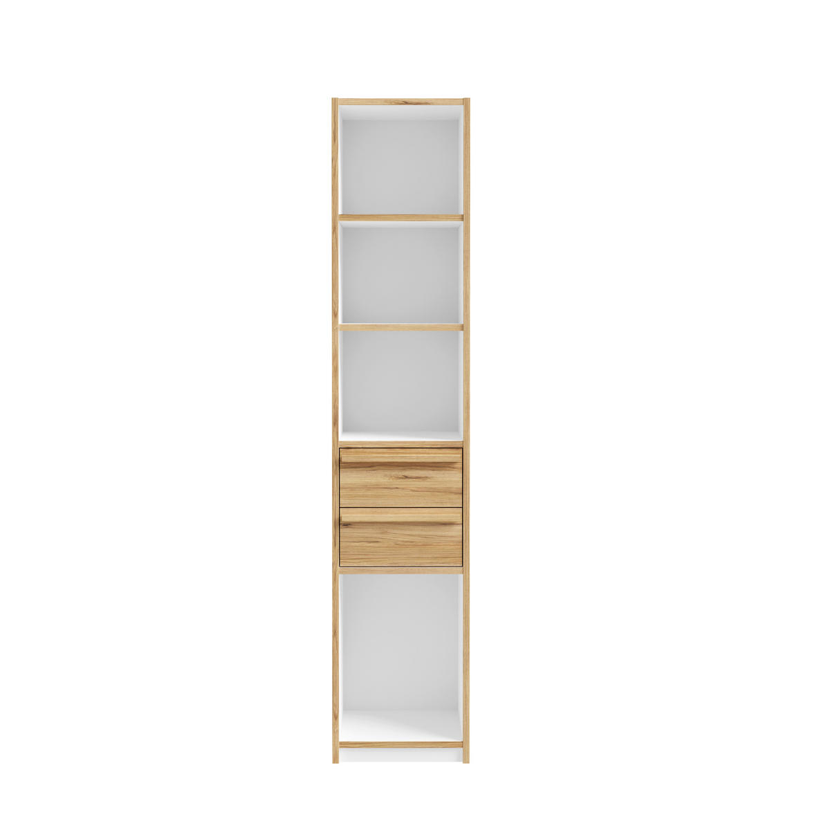 ETAJERĂ  44,4/215/42 cm alb, culoare lemn stejar  - alb/culoare lemn stejar, Modern, plastic/material pe bază de lemn (44,4/215/42cm) - Novel