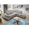 ECKSOFA in Chenille Grau  - Chromfarben/Grau, Modern, Textil/Metall (280/254cm) - Livetastic