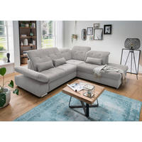 ECKSOFA in Chenille Grau  - Chromfarben/Grau, Modern, Textil/Metall (280/254cm) - Livetastic