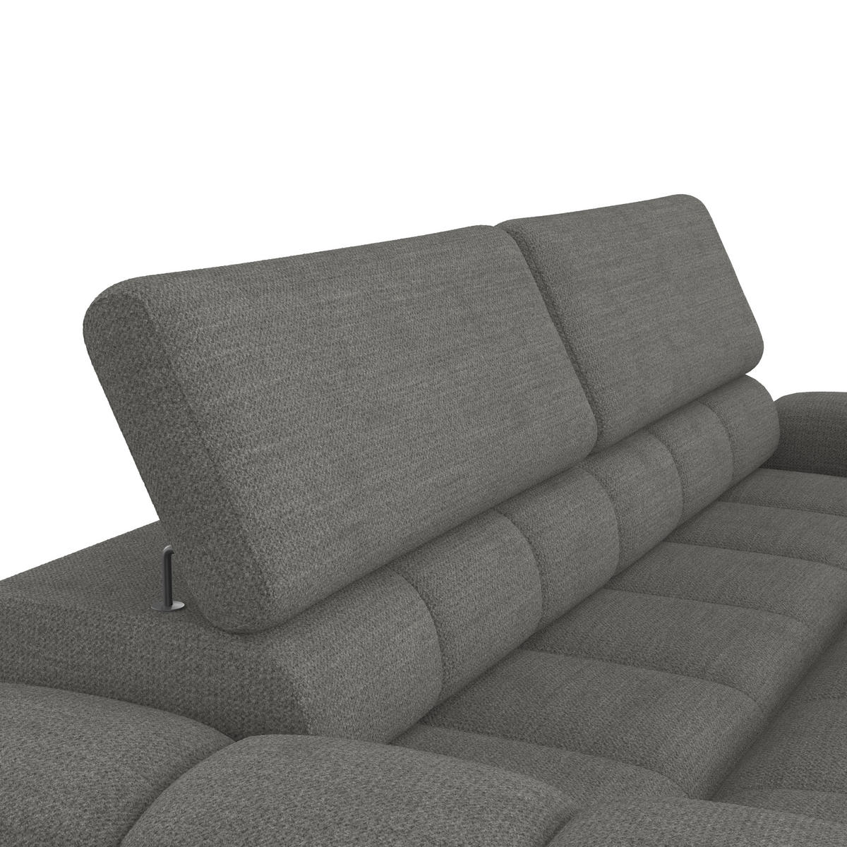 BIGSOFA inkl. mot. Funktion Webstoff Anthrazit  - Anthrazit/Schwarz, Design, Kunststoff/Textil (248/77-97/108cm) - Welnova