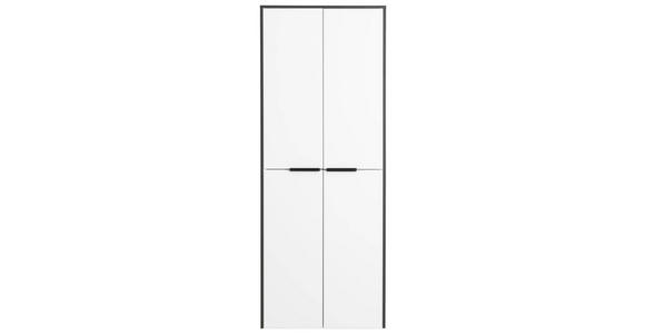 HOCHSCHRANK 62,8/163,3/32,0 cm  - Weiß Hochglanz/Schwarz, Basics, Glas/Holzwerkstoff (62,8/163,3/32,0cm) - Voleo