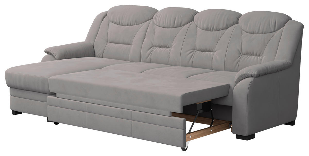 ECKSOFA in Mikrofaser Hellgrau  162/257 cm  - Hellgrau, Basics, Kunststoff/Textil (162/257cm) - MID.YOU
