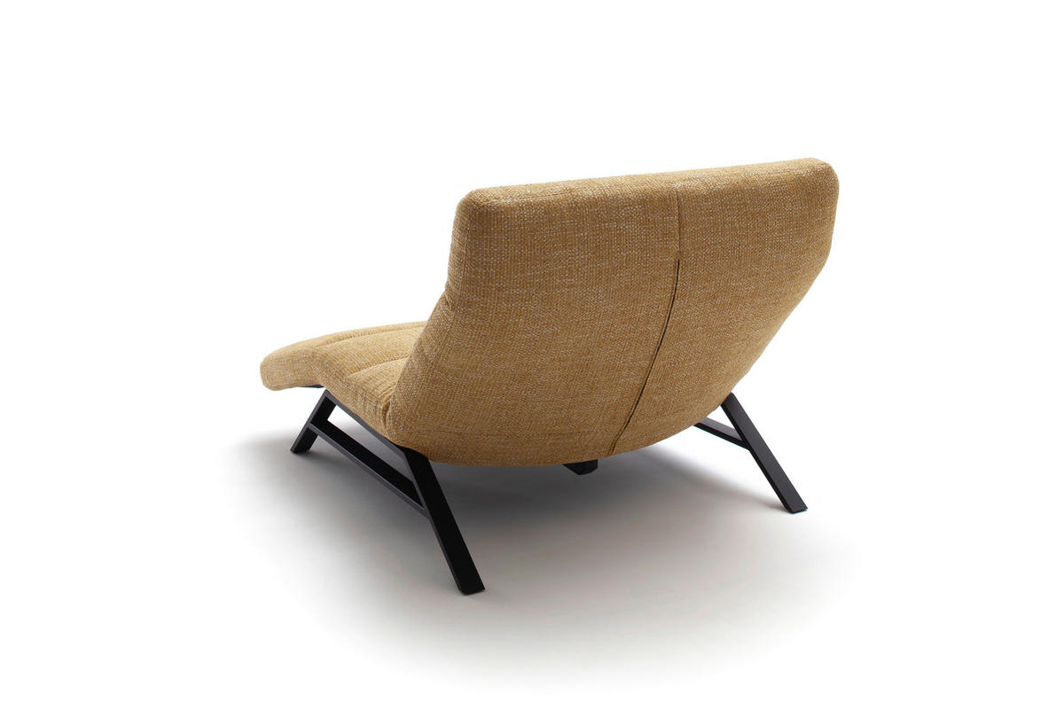RELAXLIEGE 120/54-113/158-198 cm  in Chenille Gelb  - Gelb/Schwarz, Design, Textil/Metall (120/54-113/158-198cm) - Pure Home Lifestyle