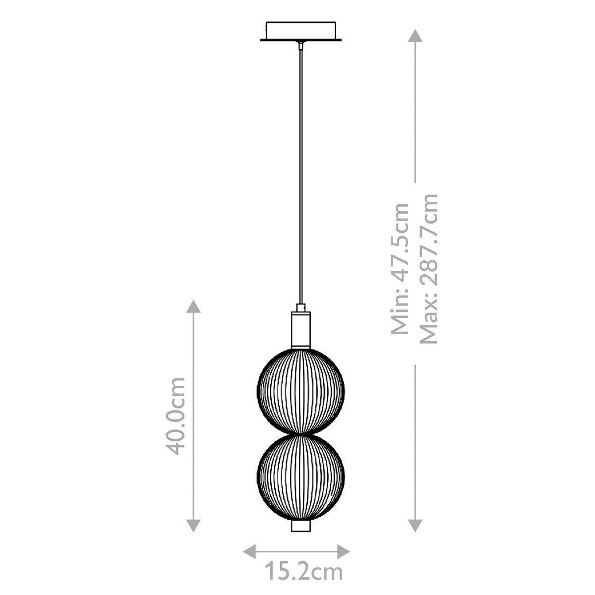 LED-PENDELLEUCHTE 15,2/47,5 cm    - Nickelfarben, Konventionell, Glas/Metall (15,2/47,5cm) - Elstead Lighting