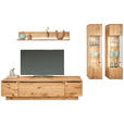 WOHNWAND  in Eichefarben  320/200,8/53,7 cm  - Eichefarben/Schwarz, Natur, Glas/Holz (320/200,8/53,7cm) - Valnatura